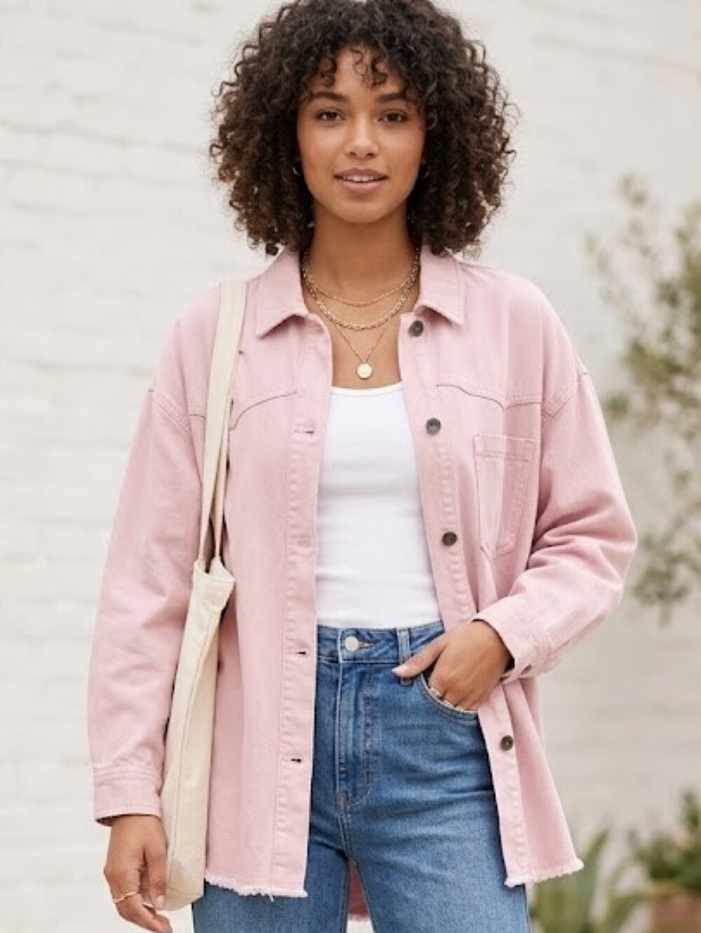 Zara pink corduroy fringe hem jacket L